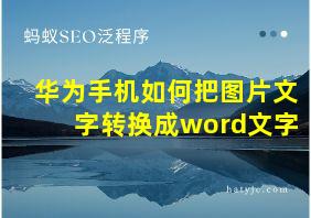 华为手机如何把图片文字转换成word文字