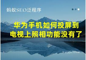 华为手机如何投屏到电视上照相功能没有了