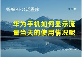 华为手机如何显示流量当天的使用情况呢