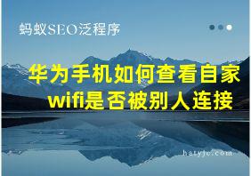 华为手机如何查看自家wifi是否被别人连接