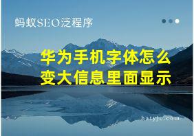 华为手机字体怎么变大信息里面显示