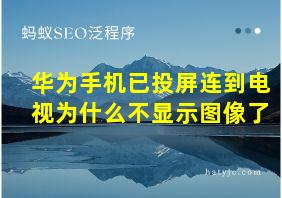 华为手机已投屏连到电视为什么不显示图像了