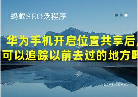 华为手机开启位置共享后,可以追踪以前去过的地方吗