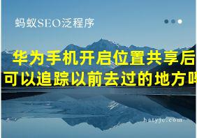 华为手机开启位置共享后可以追踪以前去过的地方吗