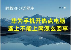 华为手机开热点电脑连上不能上网怎么回事