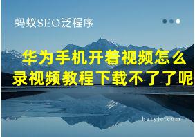 华为手机开着视频怎么录视频教程下载不了了呢