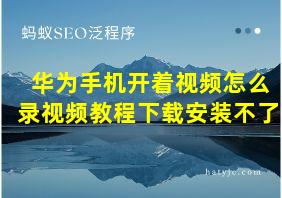 华为手机开着视频怎么录视频教程下载安装不了