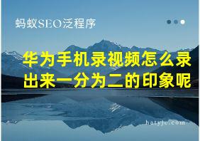 华为手机录视频怎么录出来一分为二的印象呢