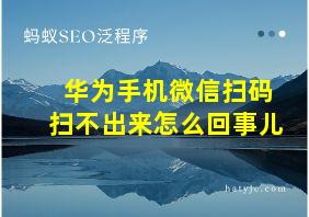 华为手机微信扫码扫不出来怎么回事儿