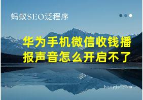 华为手机微信收钱播报声音怎么开启不了