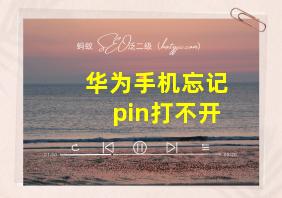 华为手机忘记pin打不开