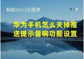 华为手机怎么关掉推送提示音响功能设置