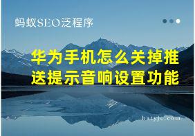 华为手机怎么关掉推送提示音响设置功能