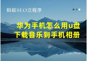 华为手机怎么用u盘下载音乐到手机相册