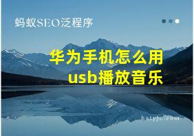 华为手机怎么用usb播放音乐