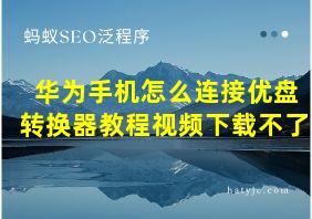 华为手机怎么连接优盘转换器教程视频下载不了