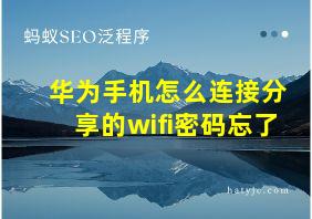 华为手机怎么连接分享的wifi密码忘了