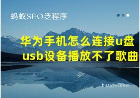 华为手机怎么连接u盘usb设备播放不了歌曲