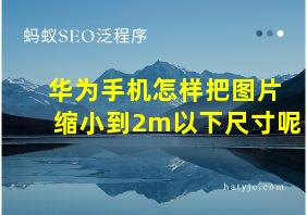 华为手机怎样把图片缩小到2m以下尺寸呢