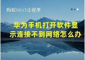 华为手机打开软件显示连接不到网络怎么办