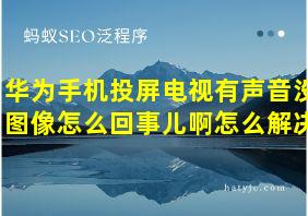 华为手机投屏电视有声音没图像怎么回事儿啊怎么解决