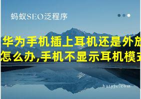 华为手机插上耳机还是外放怎么办,手机不显示耳机模式