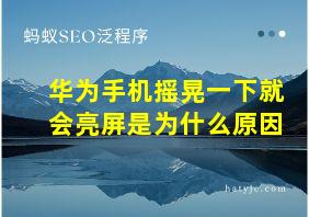 华为手机摇晃一下就会亮屏是为什么原因