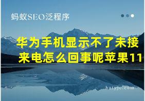 华为手机显示不了未接来电怎么回事呢苹果11