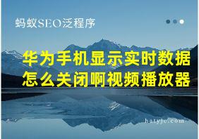 华为手机显示实时数据怎么关闭啊视频播放器