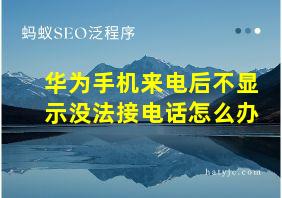 华为手机来电后不显示没法接电话怎么办