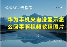 华为手机来电没显示怎么回事啊视频教程图片