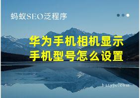 华为手机相机显示手机型号怎么设置