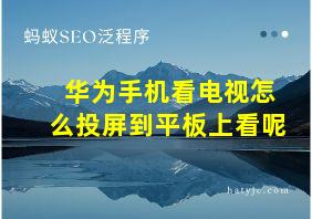 华为手机看电视怎么投屏到平板上看呢