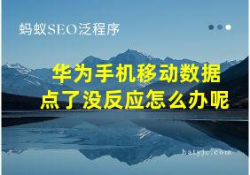 华为手机移动数据点了没反应怎么办呢