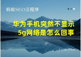 华为手机突然不显示5g网络是怎么回事