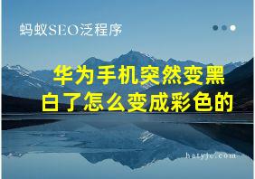 华为手机突然变黑白了怎么变成彩色的