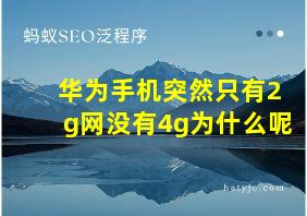 华为手机突然只有2g网没有4g为什么呢