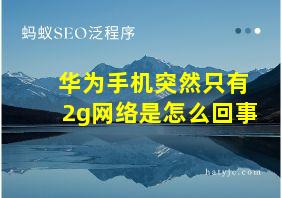 华为手机突然只有2g网络是怎么回事