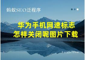 华为手机网速标志怎样关闭呢图片下载