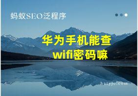 华为手机能查wifi密码嘛