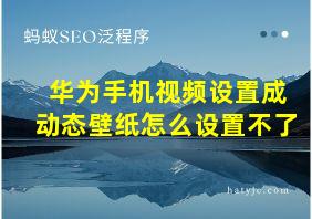 华为手机视频设置成动态壁纸怎么设置不了