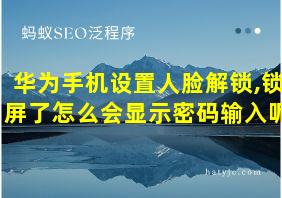 华为手机设置人脸解锁,锁屏了怎么会显示密码输入呢