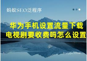 华为手机设置流量下载电视剧要收费吗怎么设置