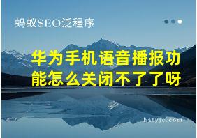 华为手机语音播报功能怎么关闭不了了呀