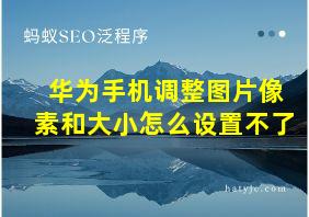 华为手机调整图片像素和大小怎么设置不了