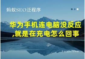 华为手机连电脑没反应,就是在充电怎么回事