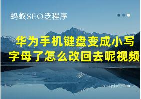 华为手机键盘变成小写字母了怎么改回去呢视频