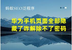 华为手机页面全部隐藏了咋解除不了密码