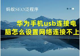 华为手机usb连接电脑怎么设置网络连接不上