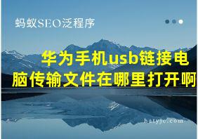 华为手机usb链接电脑传输文件在哪里打开啊